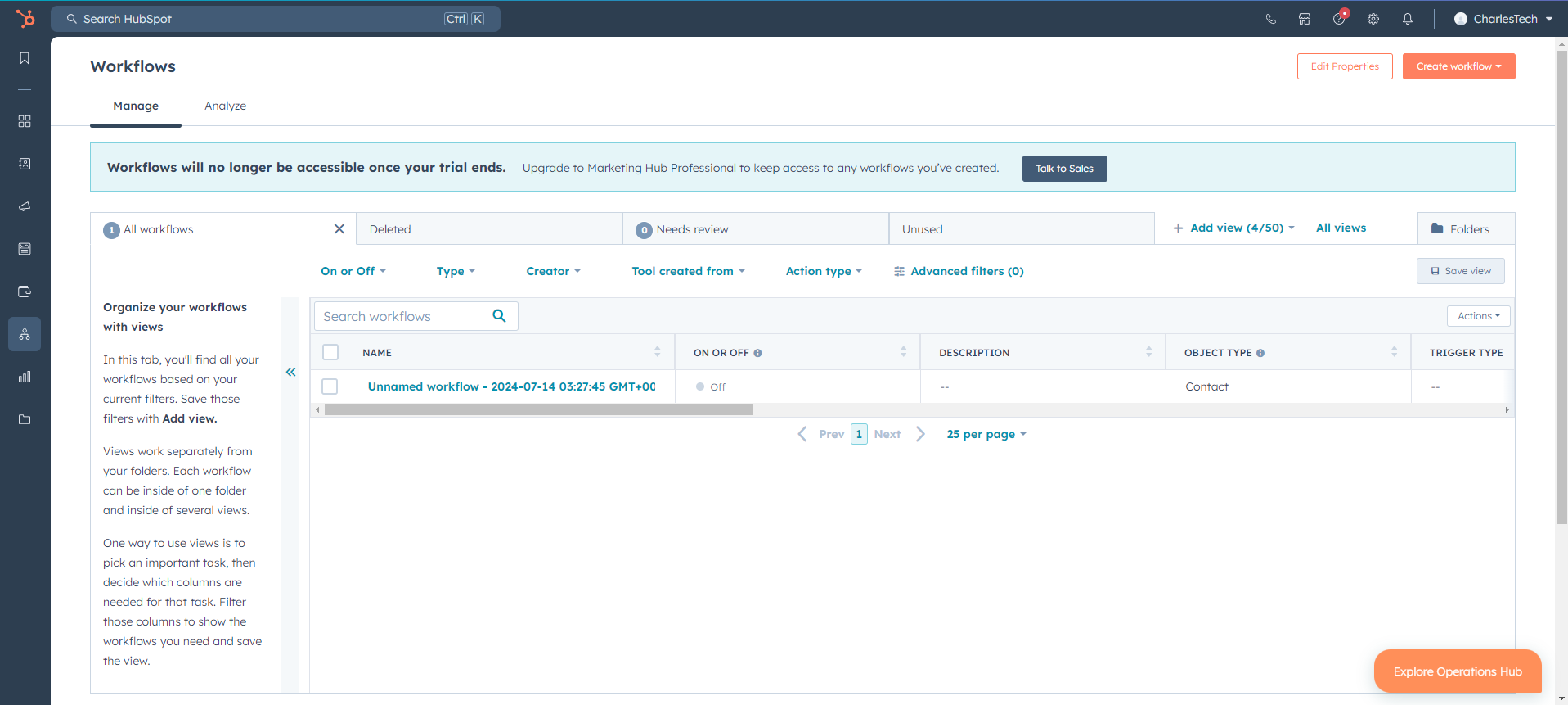 Click Create workflow