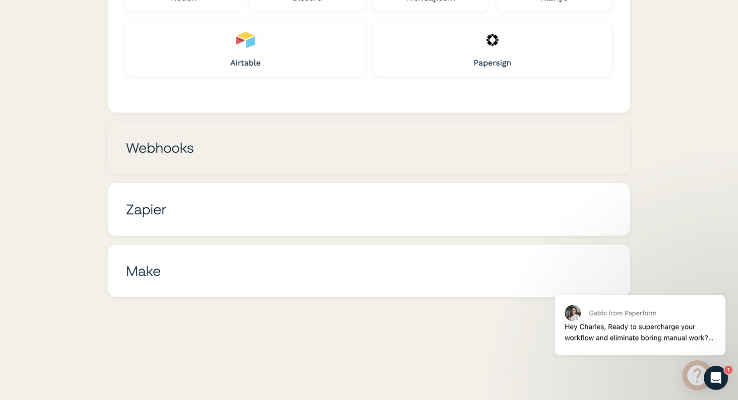 Open the Webhooks section