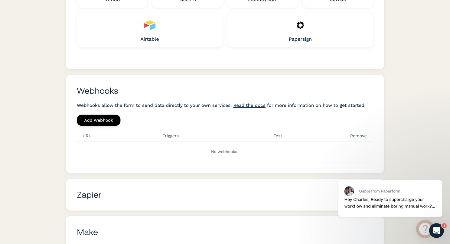 Click Add Webhook