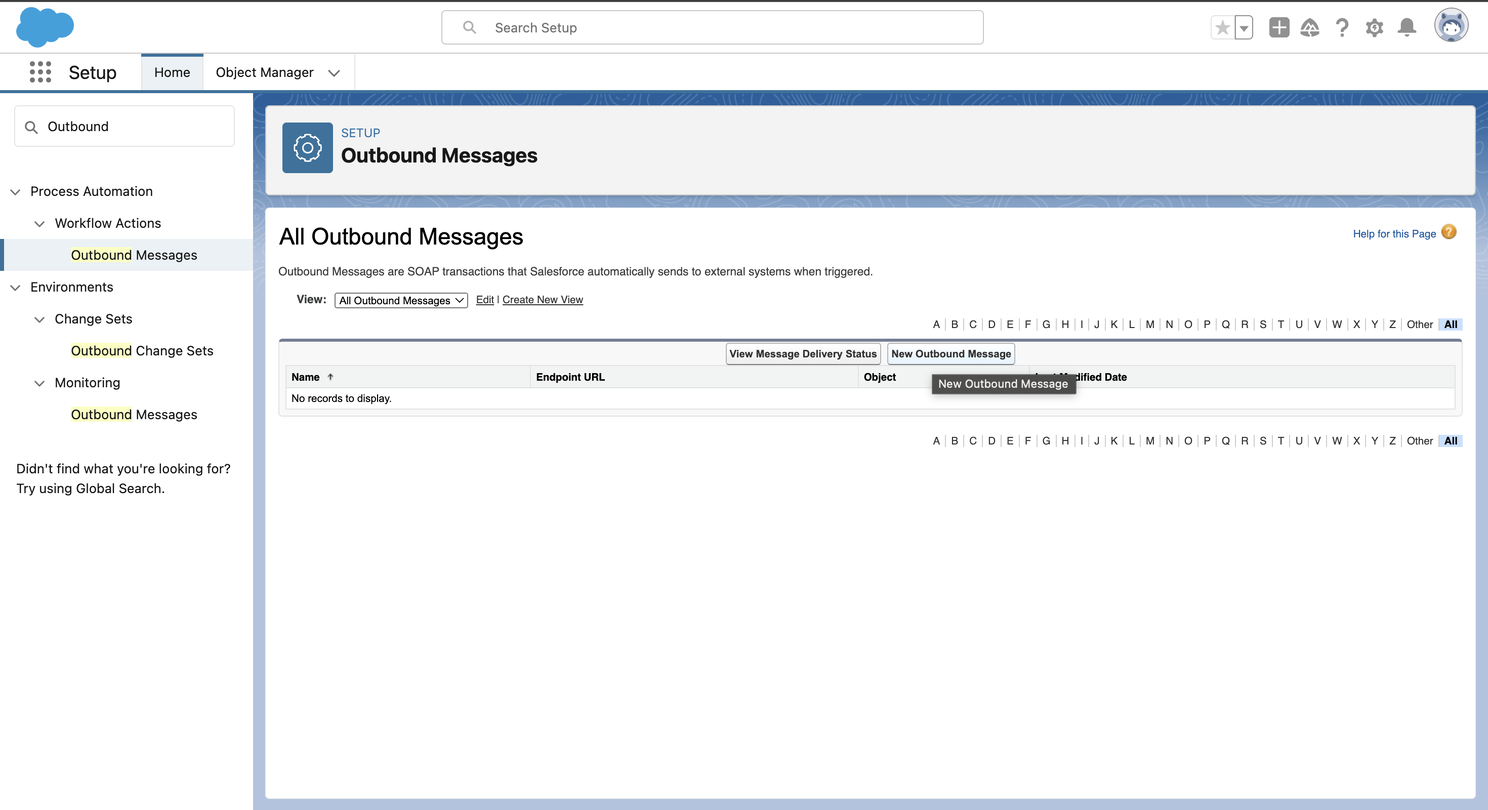 Click New Outbound Message