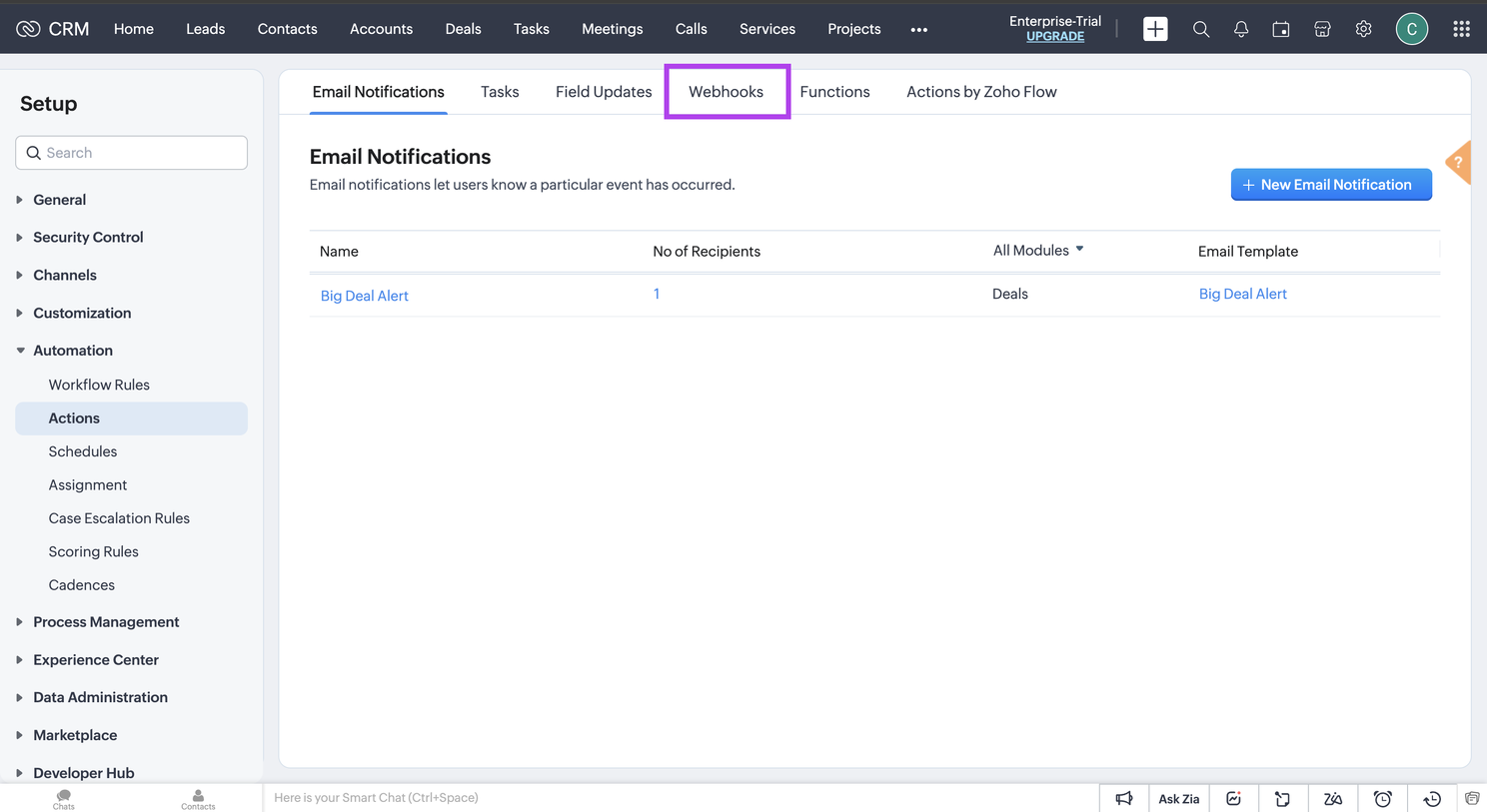 Select Webhooks