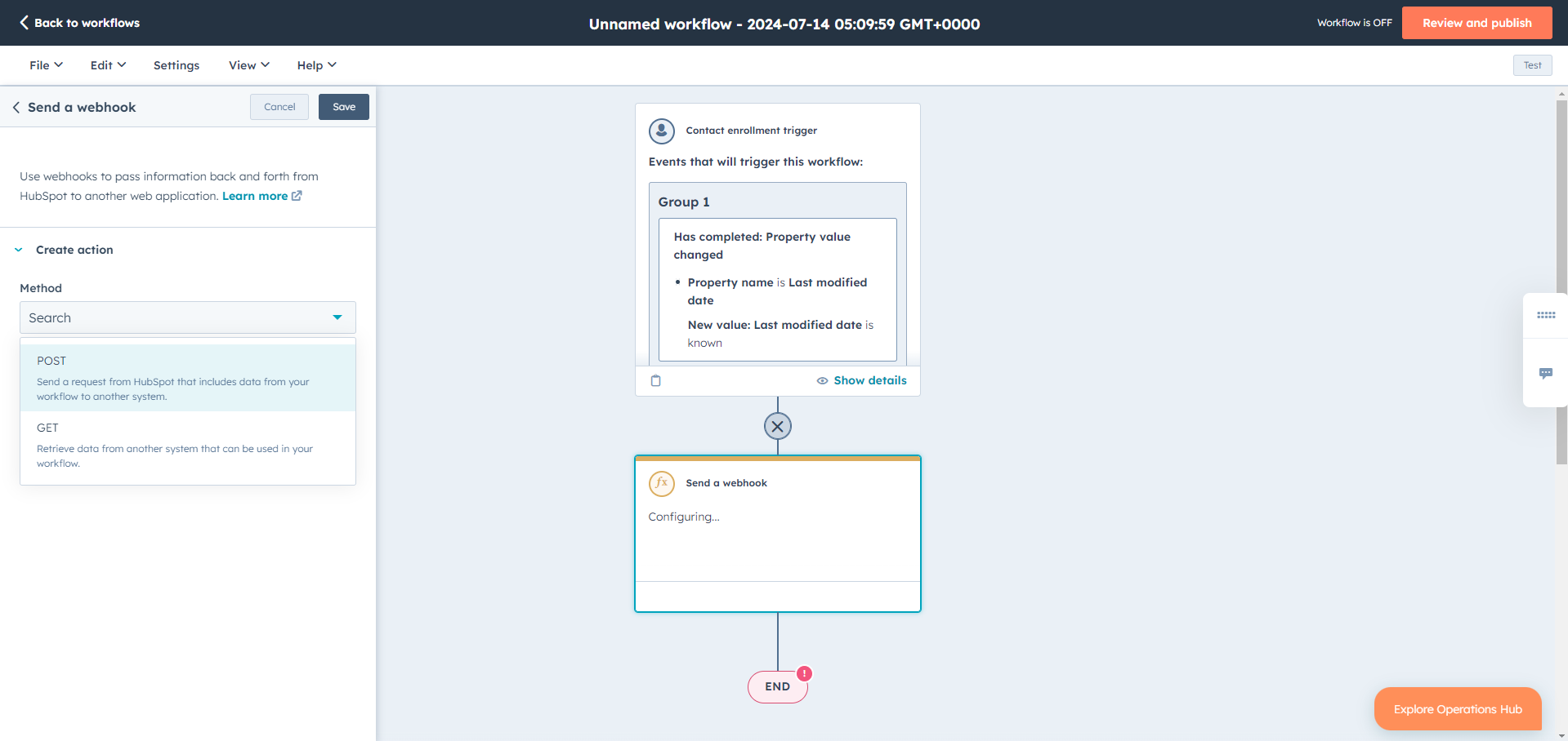 Select POST method