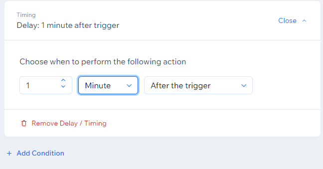 Select timing
